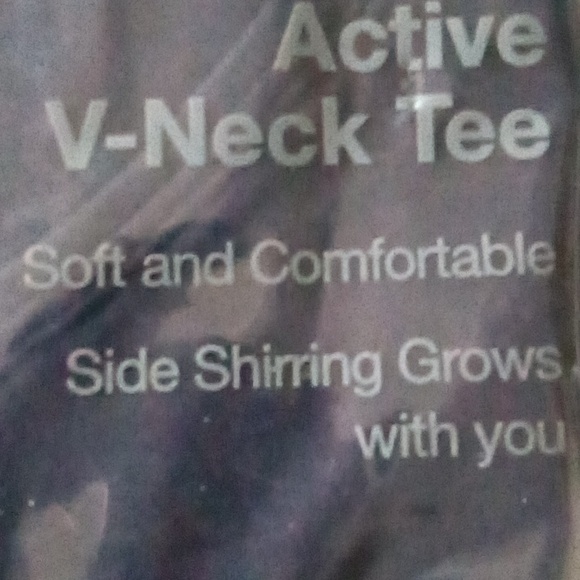 Time And Tru Black Maternity V-Neck Soft Comfortable Side Shirring T-Shirt - Picture 3 of 7